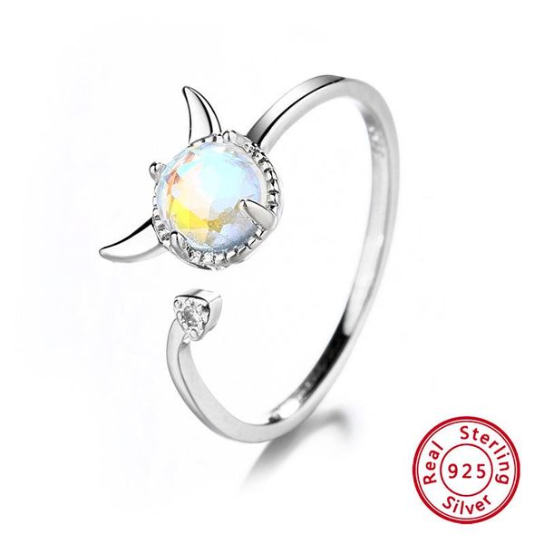

cluster rings trend 2021 fashion adjuestable size cute devil ring silver 925 zircon charm jewelry sweet party girl gifts, Golden;silver