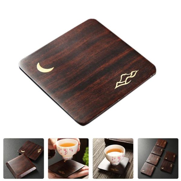 

mats & pads 1pc wooden tea accessories teacup storage tray desk mat
