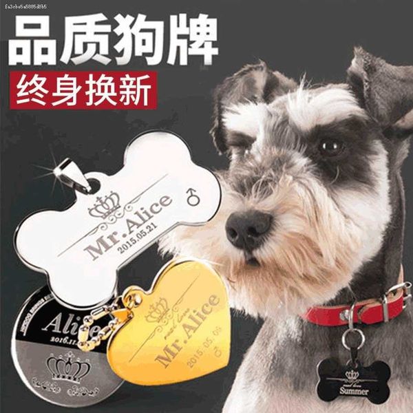 

pet laser dog tag cat id necklace bell dog tag collar