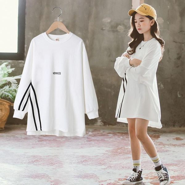 

girl's dresses teen girl straight dress letter print casual clothes fall spring long sweatshirt teenager children clothing autumn costu, Red;yellow