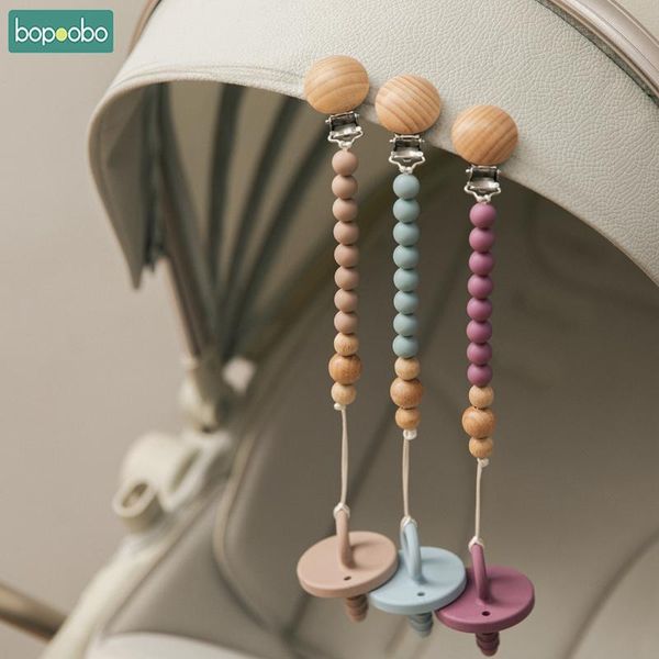 

pacifiers# bopoobo baby pacifier 2pc/set edible silicone ins style kids chain soothes emotio exercise chewing