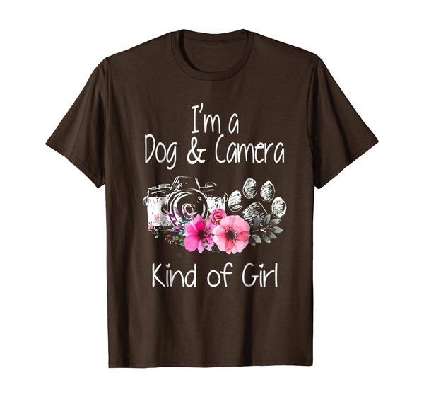 

i'm a dog and camera kind of girl cute t shirt, White;black