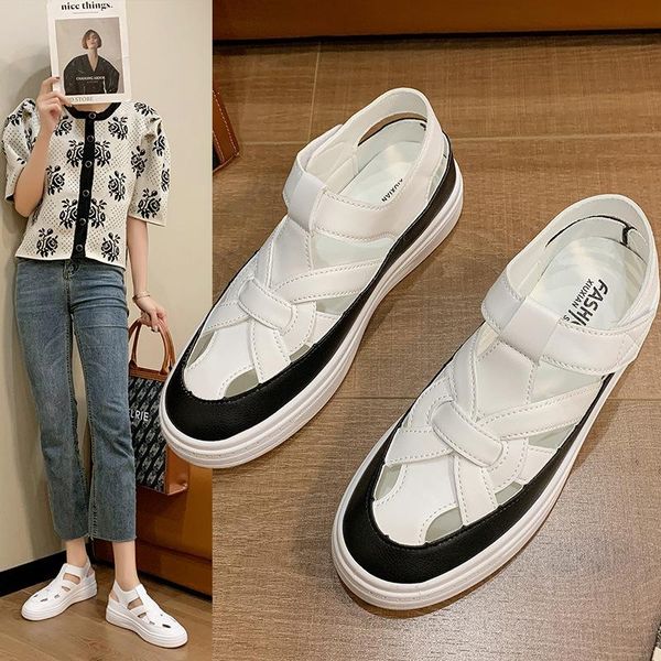 

sandals women 2021 summer korean fashion hollow breathable thick-soled casual wear women's, Black