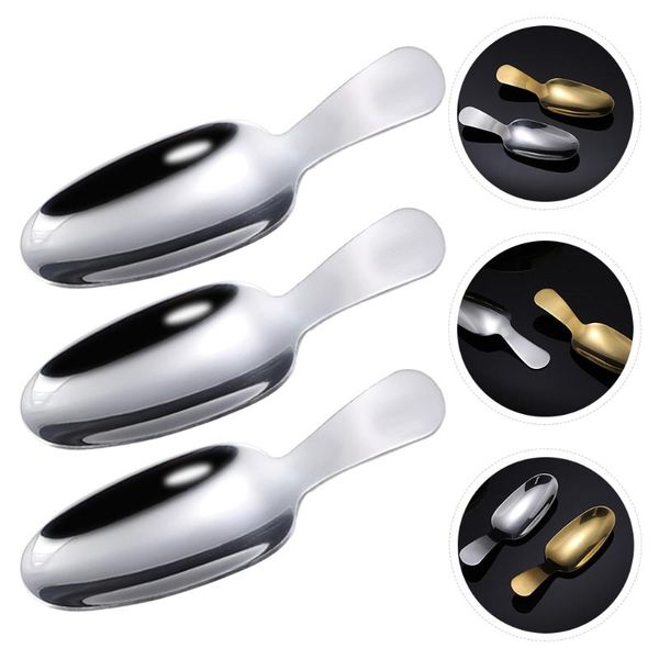 

spoons 3pcs practical stainless steel tea teaware short handle shovel scoops