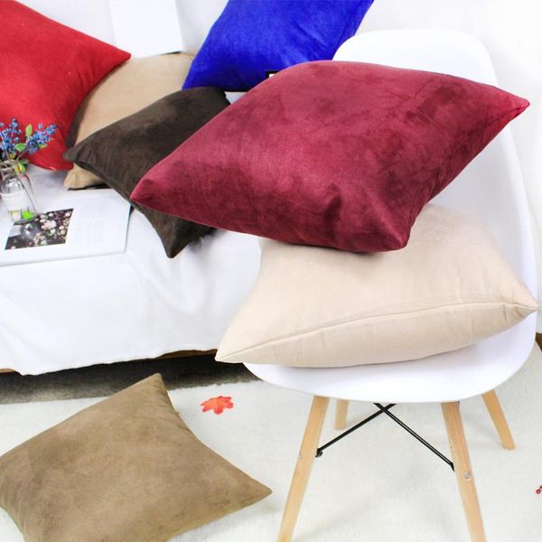 

thicken suede cushion cover nordic plain throw pillow covers home outdoor decorative case for couch sofa bed room decor cushion/decorative