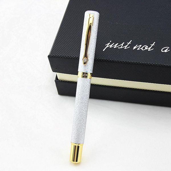 

gifts pen luxury metal ink frosted silver colour office medium nib fountain pens