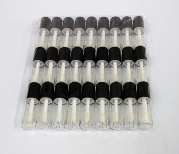 

storage bottles & jars 1/2/5/10pcs 3ml black cap transparent bottle empty mascara tube lip gloss refillable small sample lipgloss tubes whol