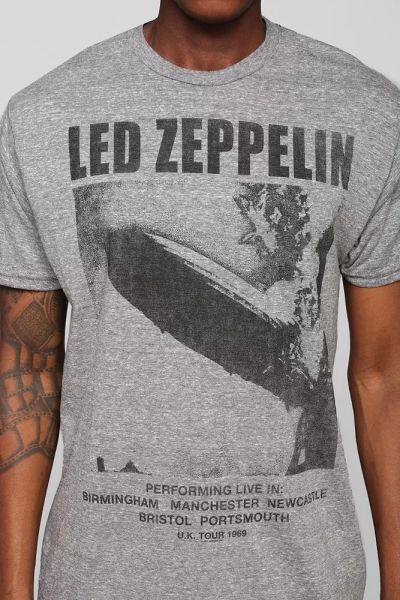 

led zeppelin i 1969 uk blimp tour t-shirt nwt licensed & official, White;black