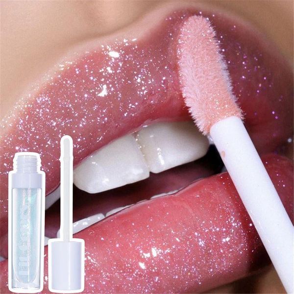 

lip gloss 3d plumper shiny wome beauty base coat pearl transparent glaze nourish makeup lipstick