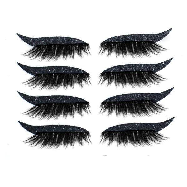 

false eyelashes 4 pair reusable lashes eyeliner and eyelash stickers 7 color waterproof easy to use remove