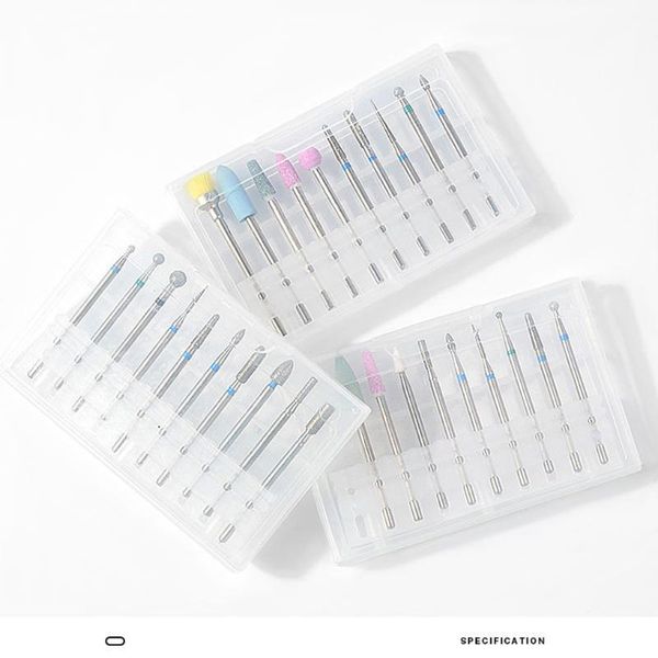

nail art kits 10pc drill bit set files electric machine for manicure rotate burr polishing tools cutters accessory