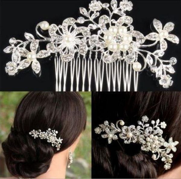 

hair clips & barrettes wedding crystal pearl pins for bridal accessories fashion women many jewelry, Golden;silver