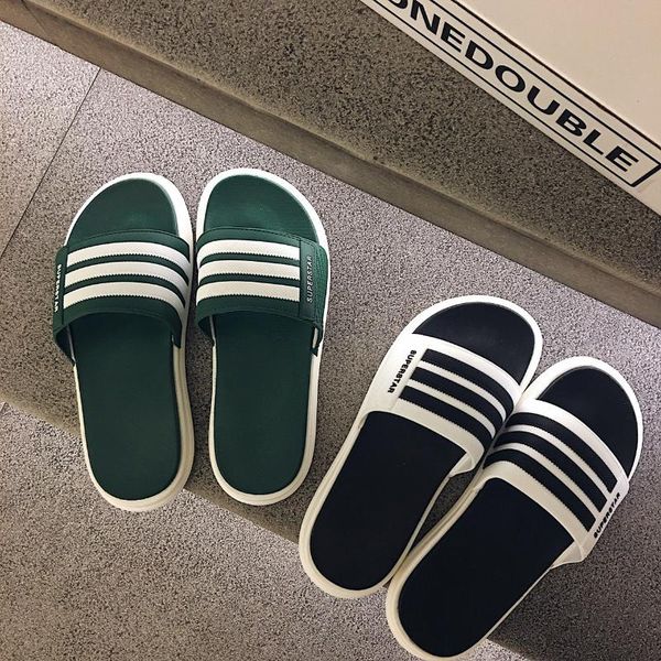 

slippers 2021 couple women summer fashion outdoor wear korean version tide soft bottom man beach sandal, Black