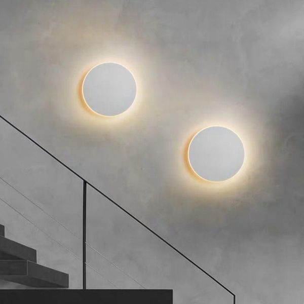 

night lights round led wall lamp sunset projectibedroom bedside simple modern livingroom background nordic aisle golden personality staircas