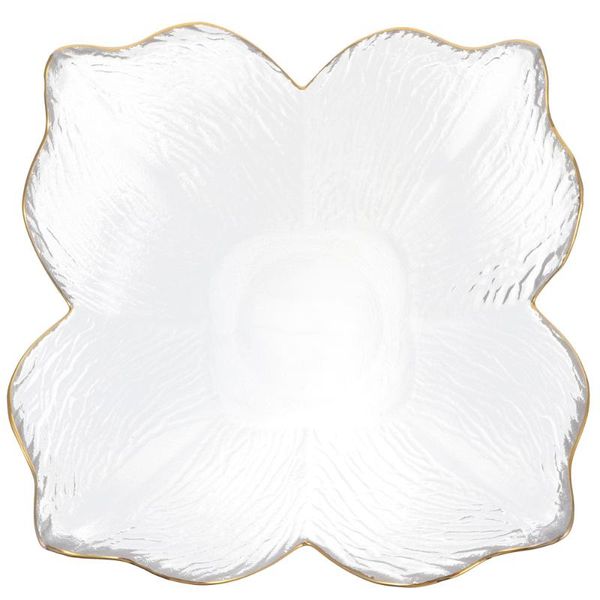 

1pc glass salad bowl lovely serving bowls petal design dessert