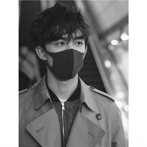 

4z7 ice silk facial men's fashion black dust-proof breathable washable star goddess designer masks fashion anti haze mask