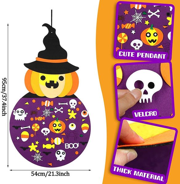 

felt halloween decoration pumpkin cat party decoration felt crafts wall pendant