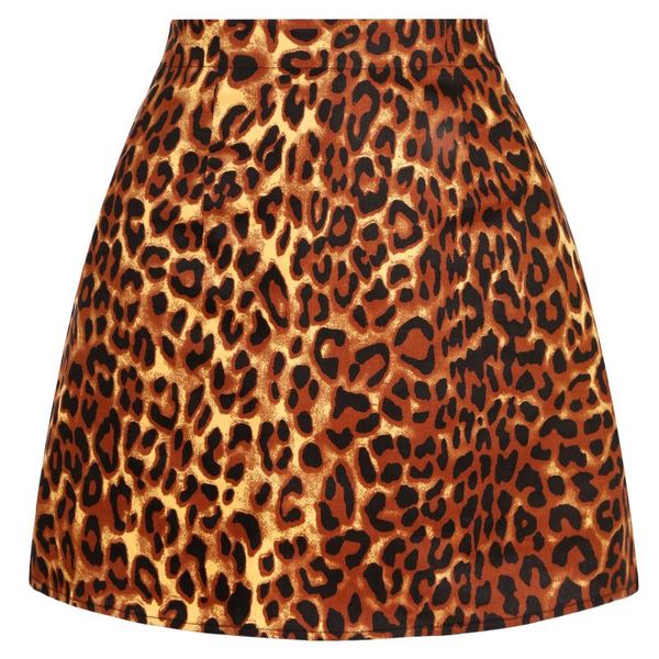 

skirts sishion vintage short leopard skirt ss0008 a line mini women cotton womens, Black
