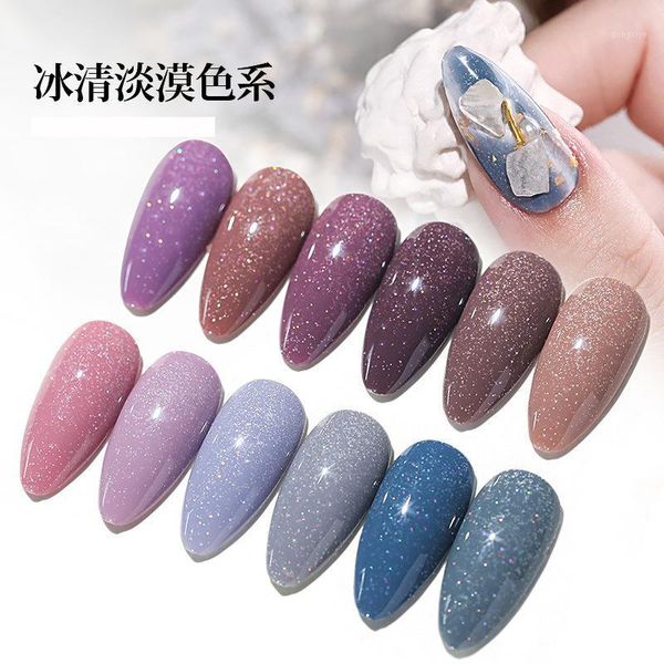 

10ml gel nail polish rainbow neon hybrid varnishes for nails manicure set decoration need base coat uv led gel1, Red;pink
