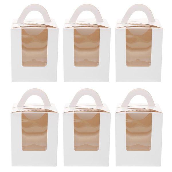

gift wrap 20 pcs potable cupcake boxes with handle egg tart pudding packing