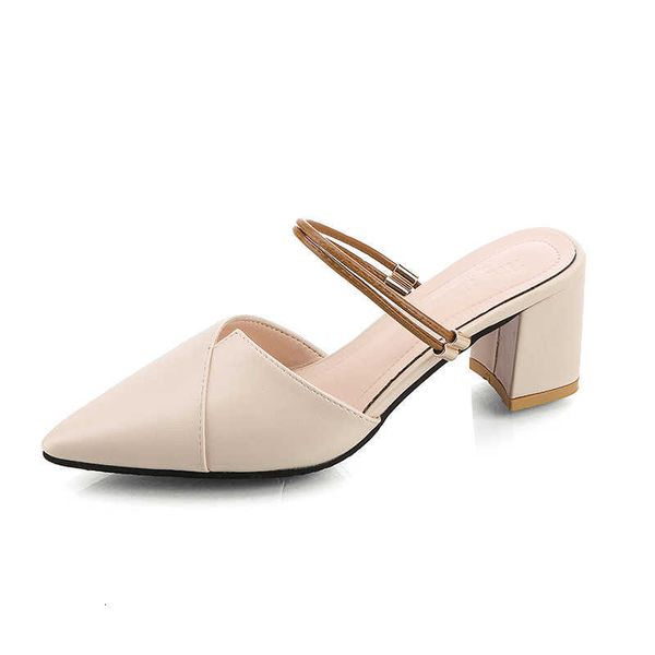 

slippers hollow spring open-mouthed gross sandals pointed to high-heeled pumps from working women's shoes high heels 5h7w, Black
