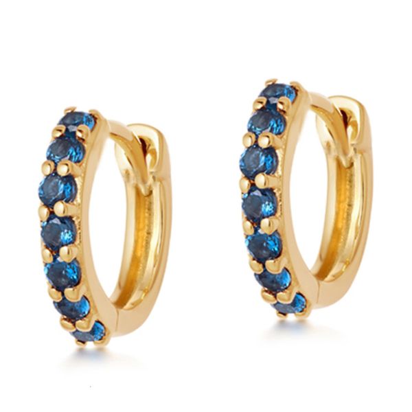 

women's fashion classic circle zircon versatile blue earrings, Black