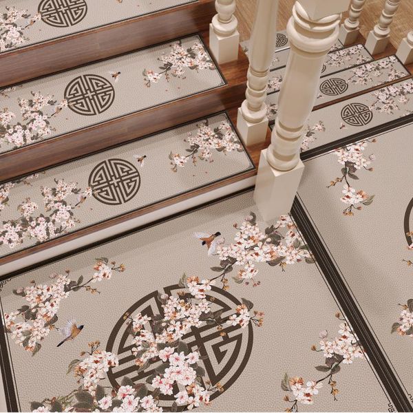 

carpets customized chinese style stair step mats non-slip mat self-adhesive erasable and washable carpet can be cut