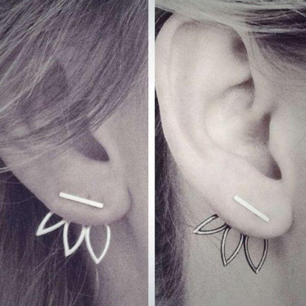 

simple fashion out lotus earrings creative earrings