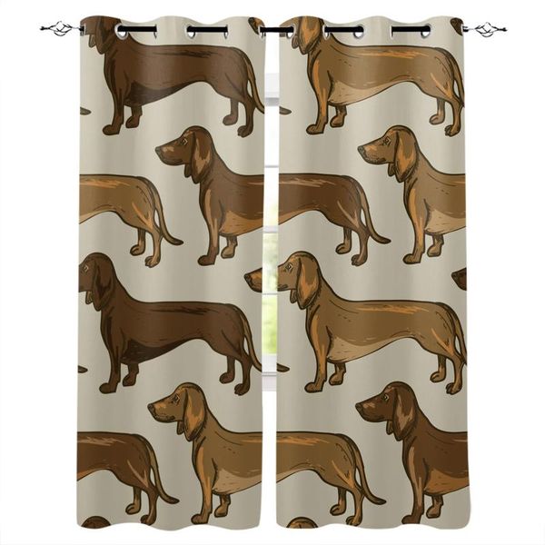 

dachshund dog cute pet window curtains home living room bedroom item curtain luxury & drapes