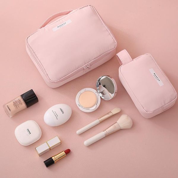 

cosmetic bag nylon box waterproof 2 sizes solid zipper storage macarone girlish heart travel cute bags & cases