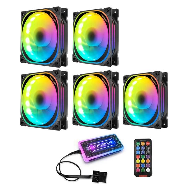 Coolmoon 12 cm RGB-Computergehäuse-Lüfter, leises Gehäuse, PC-Kühler für CPU – 1 Stück