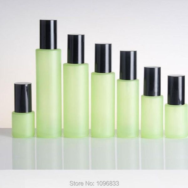 

80ml 60ml 40ml 30ml 20ml empty glass spray bottle lotion pump cream jar 50g 30g 20g green cosmetic containers 10pcs packing bottles