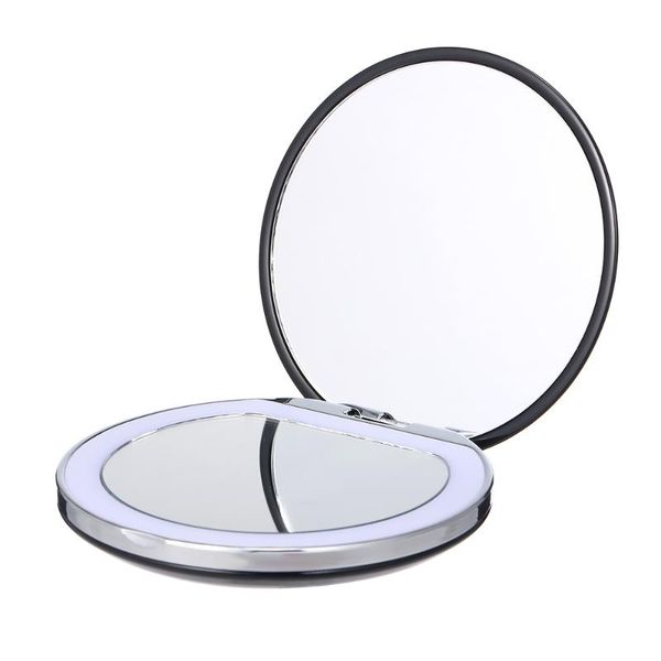 

compact mirrors 1pcs cosmetic mirror mini portable pocket led makeup with light rechargeable 3x magnifying folding