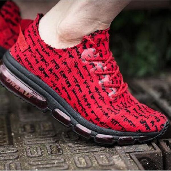 

onemix womentrainers running shoes breathable mesh red graffiti fashion walking sneakers shoe slip on fitness sports modle 1236