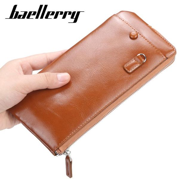 

pu leather fashionl men wallet multifunctional mobile phone bags high capacity long man purse zipper clutch for 2021 wallets, Red;black
