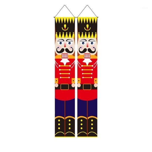 

christmas decorations 2pcs nutcracker banner red couplets door curtain banne