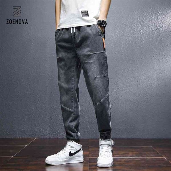 

zoenova brand men's jeans harem denim cargo pants streetwear jogger hip hop cotton trousers male blue oversized 3xl 4xl 210716