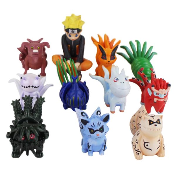 

11Pcs/Set 4-8cm Naruto Shippuden Anime Animals Fox Demon Action Figure Toys PVC Collection Model Dolls Decoration Brinquedos
