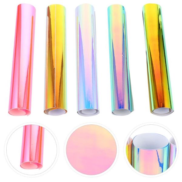 

window stickers 5pcs rainbow color films self-adhesive transfer film pvc for clothes