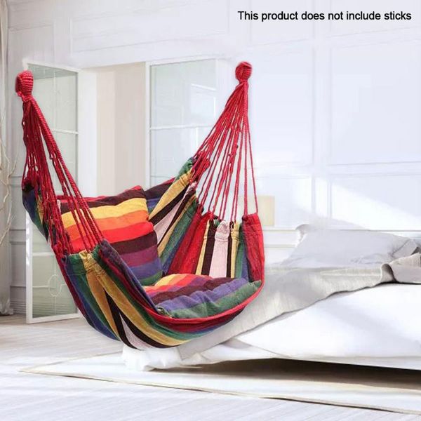 

camp furniture portable hanging hammock indoor home bedroom lazy rope chair travel outdoor camping swing thick canvas bed