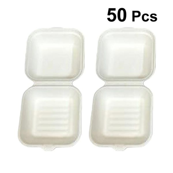 

pcs disposable pulp packing boxes high grade take out fruit carry containers - 15x15x8cm (white) gift wrap
