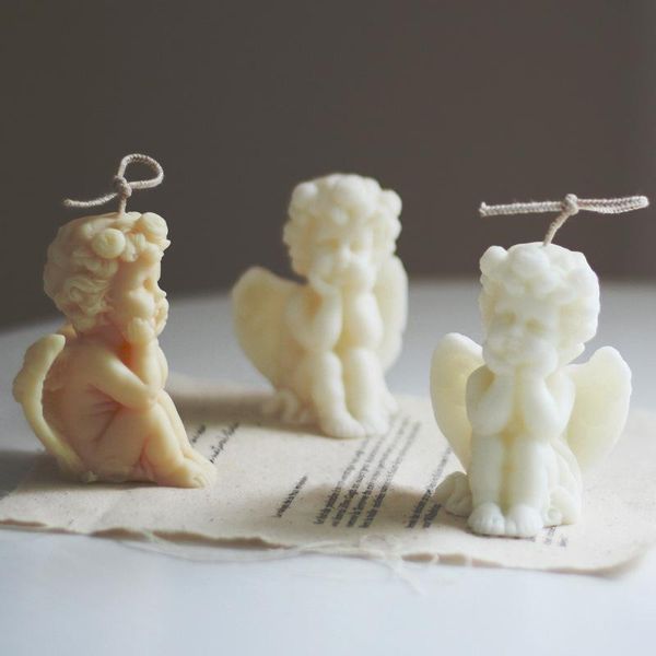 

craft tools cupid little angel candle mold diy cake decoration plaster baking silicone resin molds making supplies