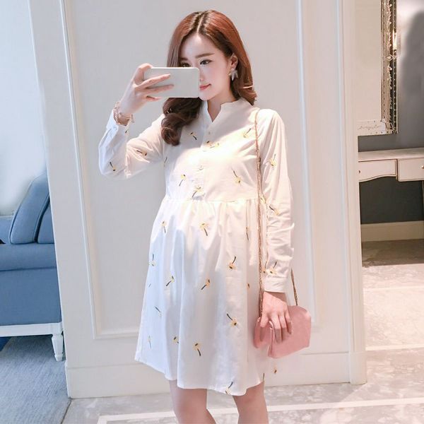 

maternity dress for pregnant women dresses embroidered clothes for pregnant womens dress pregnancy clothes maternity clothing, White