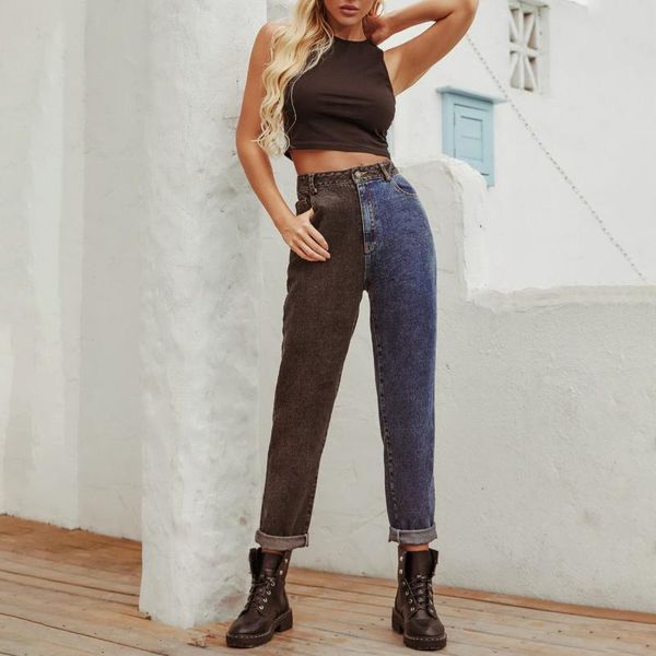 

women's jeans autumn fashion high waist denim straight streetwear vintage pants boyfriend y2k trousers mom cargo pant, Blue