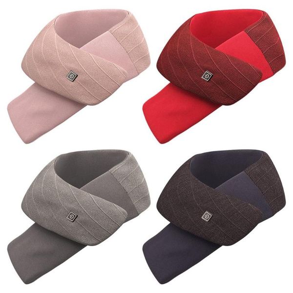 

electric heated neck scarf fashion winte warmer usb rechargeable temperature adjustable heating gaiter wrap for outdoor cycling caps & masks, Black