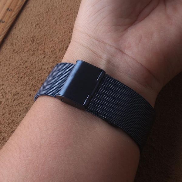 

watch bands watchbands 18 20 22 24mm women men quick release for samsung gear s3 genuine stainless steel mesh vintage band strap thin, Black;brown