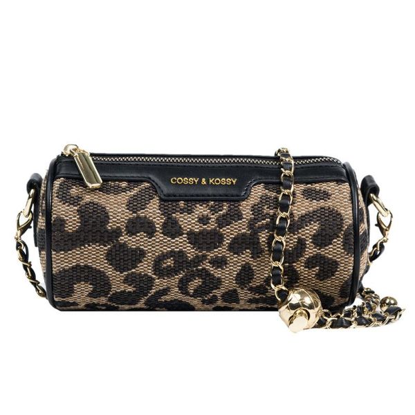 

evening bags mini leopard chain fashion barrel shoulder female crossbody purses and handbags bolsa feminina for women bolso mujer