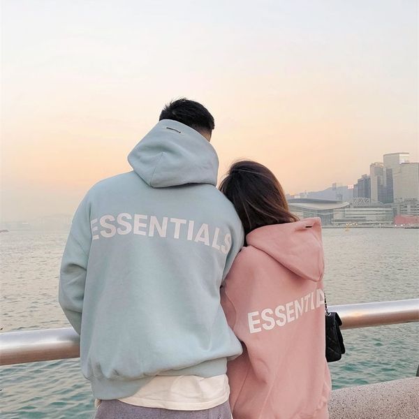 

19aw multi thread essentials 3m reflective limited mint high street casual hoodie fog sweater, Black