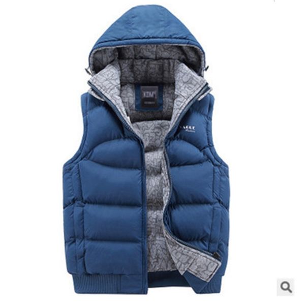 

men's vests selling european and american foreign trade autumn winter removable hat down cotton jacket men thick xjl8, Black;white