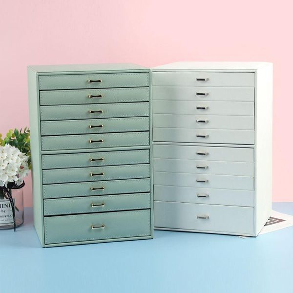 

storage boxes & bins ten-layer large capacity jewelry box high-end exquisite cosmetics watch integrated drawer
